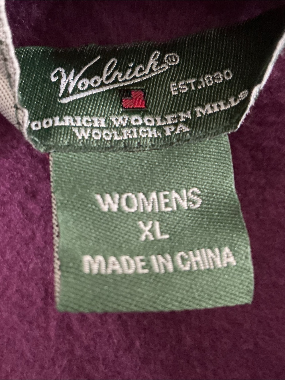 Woolrich Womens XL Vest Lot 2 Purple Fleece & Marine Blue Corded Waffle Zip⁠ - Picture 8 of 16